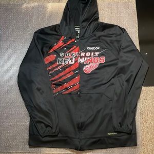 Large Reebok red wings hooded zip up